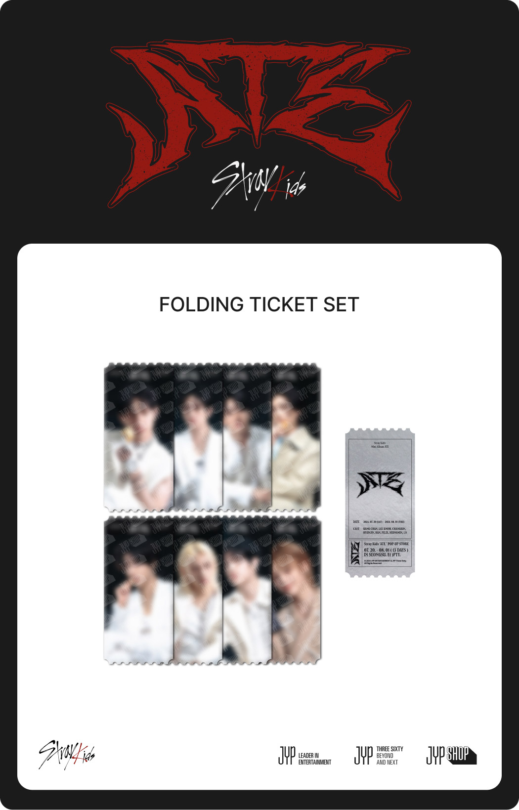 STRAY KIDS ATE POP-UP Goods - FOLDING TICKET SET kpoptown.com